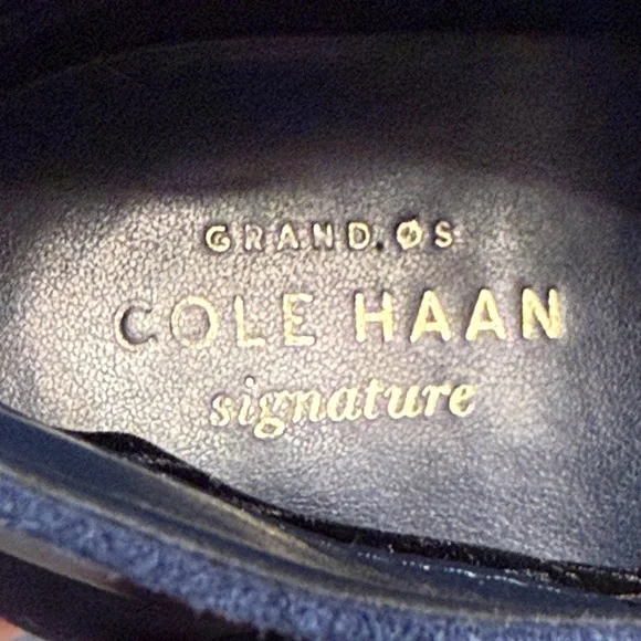 Cole Haan Grand OS Signature Suede & Leather Navy Ankle Boots - Picture 10 of 15